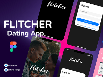 FLITCHER DATING APP app dating app design product design ui ux