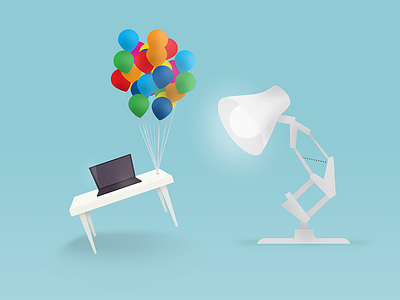 Luxo Jr's Desk illustration luxo lamp photoshop pixar up vector