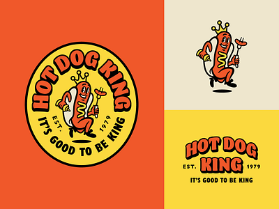Hot Dog King Rebranding 1970s 70s asheville character design comic diner fast food food branding hot dog illustration mascot nc north carolina restaurant branding retro vintage