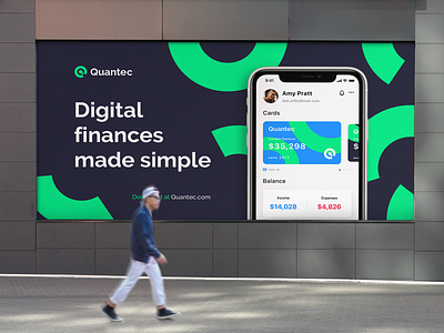 Quantec | Marketing billboard app billboard brand brand identity branding combination mark design logo logo design logo mark marketing mockup poster poster design ui vector