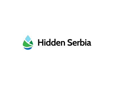 Hidden Serbia | Lockup brand branding combination mark design drop illustration landscape lockup logo logo design logo mark logotype mark nature vector water