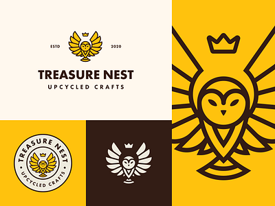 Treasure Nest | Upcycled Crafts brand branding design illustration lockup logo logo design logo mark mark photoshop vector visual identity