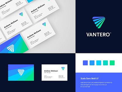 Vantero | Business Cards art brand branding combination mark design illustration lockup logo design logo mark mark photoshop seal typography vector visual identity