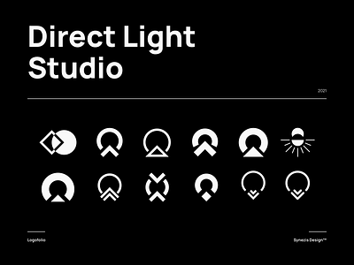 Direct Light Studio | Logo exploration art brand branding combination mark design illustration lockup logo design logo mark mark photoshop seal typography vector visual identity