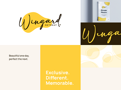Wingard Retreat | Moodboard branding design holiday hotel illustration logo logo design mark photoshop retreat retro summer vector