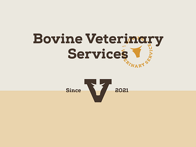 Bovine Veterinary Services bovine brand branding combination mark design graphic design illustration lockup logo logo design logotype mark photoshop seal typography ui ux vector