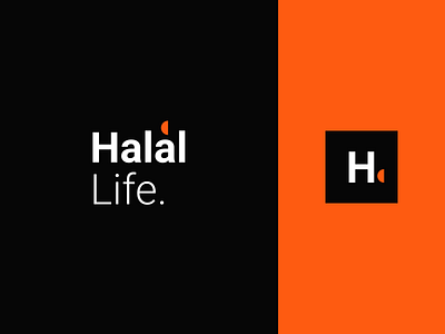 Halal Life. brand branding comerce delivery design food graphic design halal illustration life logo logo design logo mark logotype mark orange photoshop vector visual identity