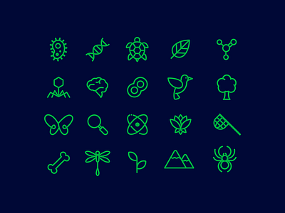 🌿 Biology Icon Set biology branding green letter logo mark nature organization society synezis ui visual identity
