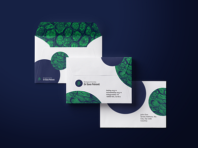 BDDSP 🌿 | Envelope design biology branding green letter logo mark organization society stationery synezis ui visual identity