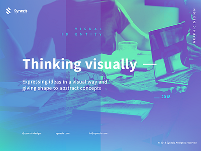 Thinking Visually | Synezis Visual Identity banner cover interface landing logo page ui web