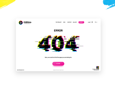 🎨 Daily UI | 404 Error Page | CHROMA Project 🎨 adobe design graphic deisgn homepage photoshop ui user experience user inteface ux web web design