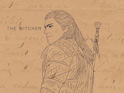 The Witcher Ink Drawing game character henry cavill illustration ink drawing the witcher