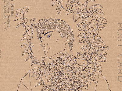 Grow digitalart editorial grow houseplant illustration ink drawing men tropical plant