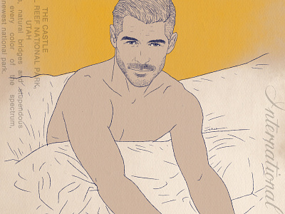 Stay in bed bed time eric rutherford illustration ink drawing lifestyle male model portrait