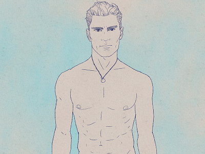Oliver Cheshire illustration ink drawing male model men oliver cheshire summer