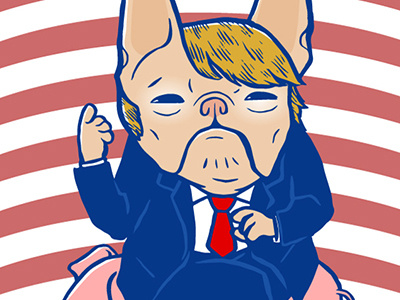 Trumping the Hog art donald trump drawing election french bulldog frenchie hog humor illustration politic president candidate