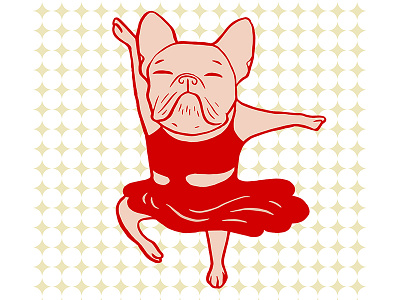 Frenchie's Solo Dance animal art dog drawing french bulldog frenchie illustration performance solo dance strong tough