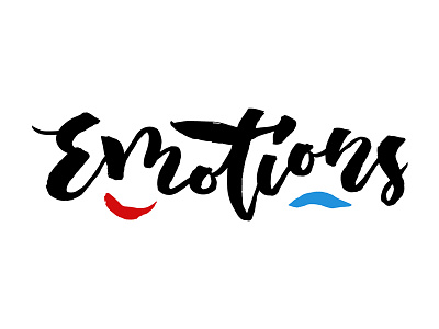 Emotions - Hand Lettering Design brush lettering brush pen depress design emotion feeling hand lettering happy healing life sad typography