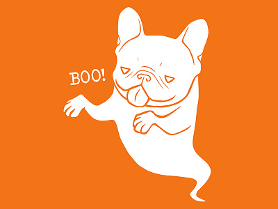 Frenchie Boo Boo Halloween Ghost autumn costume cute dog drawing french bulldog frenchie ghost halloween illustration pet trick or treating