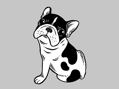 Brindle Pied Puppy Frenchie animal brindle pied cute design dog drawing french bulldog frenchie illustration mask pet puppy