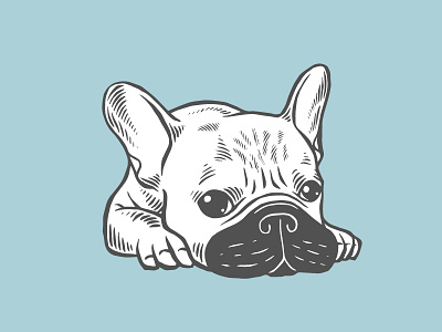 Black Mask Cream Frenchie Illustration