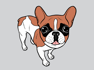 Black Mask Red Pied French Bulldog black mask frenchie cute dog cute puppy drawing illustration pets life pop art puppy love red pied french bulldog