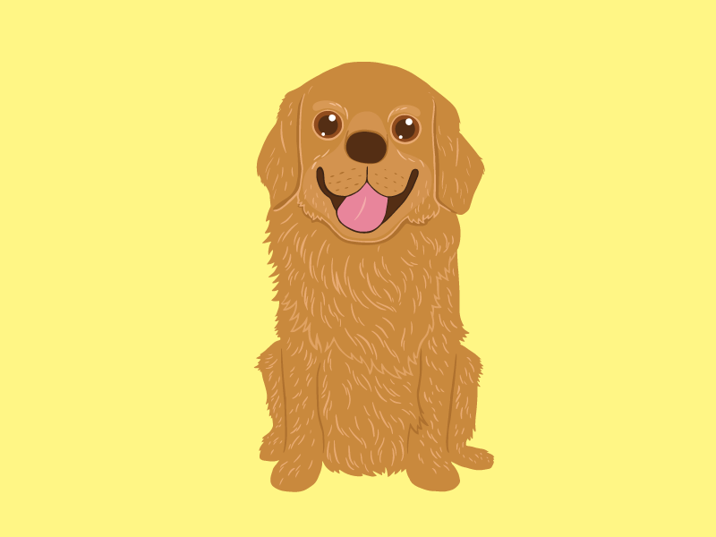 Happy Golden Retriever By Chee Sim On Dribbble