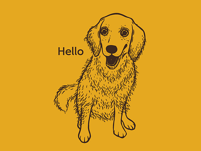 Golden Retriever Line Art D animal cute dog golden retriever line art pet puppy