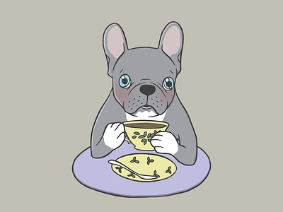 High Teas with Sweet and Cute Blue Brindle French Bulldog