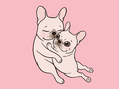 Give your mom a hug on Mother's day, tell her you love her cream frenchie drawing family french bulldog frenchie hug illustration love mama mom mothers day parents