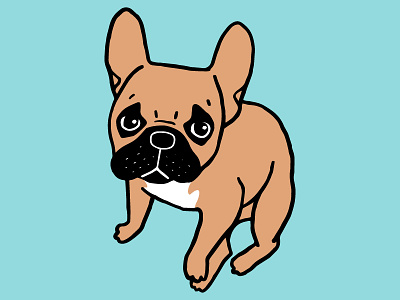 The Cute Black Mask Fawn French Bulldog Needs Some Attention animal black mask dog drawing fawn frenchie french bulldog frenchie illustration line art pet pets life puppy