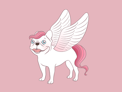 Frenchie Pegasus spreads its wings into the mythical world animal creature dog fantasy french bulldog frenchie greek mythology horse pegasus pet puppy wings