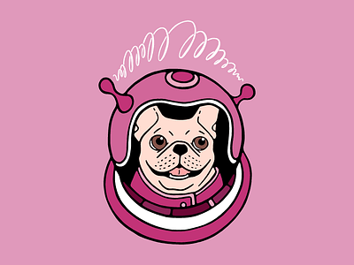 The adventure of a cute Frenchie spaceman astronaut cute dog drawing fantasy french bulldog frenchie illustration pet puppy space spaceman