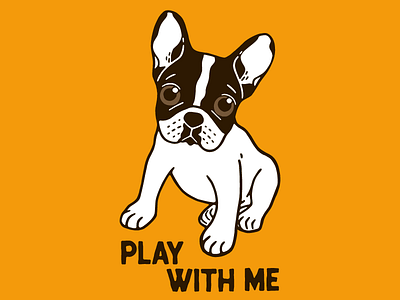 Play With Me Frenchie Design cute dog cute puppy digital art double hooded pied frenchie drawing french bulldog frenchie lover illustration pets life play with me