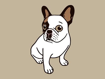 The Adorable Fawn Pied Frenchie cute digital art dog drawing fawn pied frenchie french bulldog illustration pet puppy