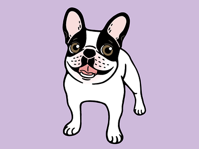 Double Hooded Pied Frenchie D cute frenchie digital art double hooded drawing enjoy life french bulldog fun happy dog illustration pet pied frenchie puppy