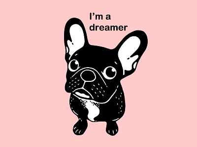 Cute brindle Frenchie is a dreamer brindle frenchie cute frenchie digital art dog drawing dreamer french bulldog frenchie illustration pet puppy