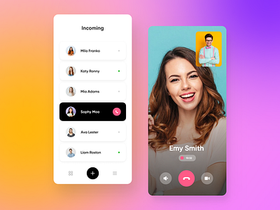 UCall App - Calls And Messaging android app call chat chat app chatting clean clear colors gradient icon ios message messenger minimal mobile social ui uiux ux