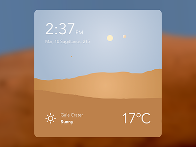 Mars Weather Dashboard Widget - Day dashboard mars martian space weather widget