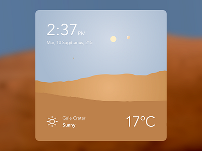 Mars Weather Dashboard Widget - Day