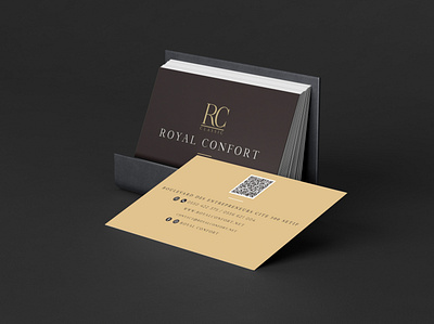 Visit Card Royal Confort classic design logo mockup vc visitcard