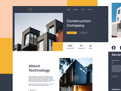 Construction Company Web Design conscruction company landing page ui ux web design