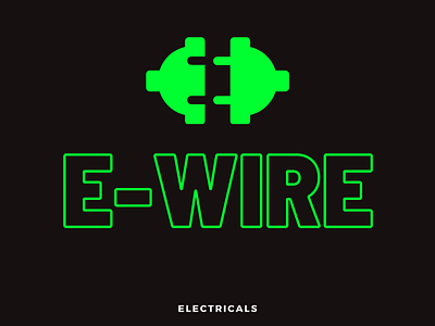 E - wire electricals . creative logo for startups art brand branding clean design illustration logo ui