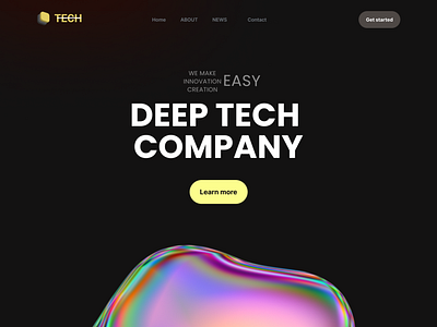 Tech company landing page