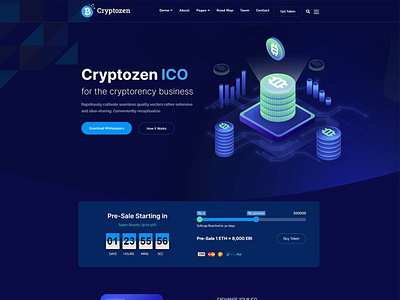 Cryptocurrency ICO & Bitcoin landing page