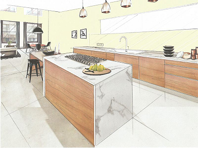 kitchen concept design interior kitchen paint sketch