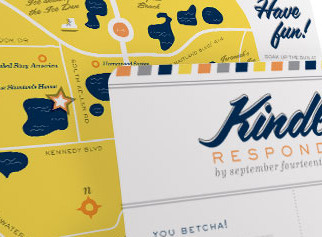 Invitation map illustration typography vintage