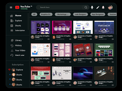 YouTube University App.. adobe xd animation branding design graphic design illustration instatrending ui