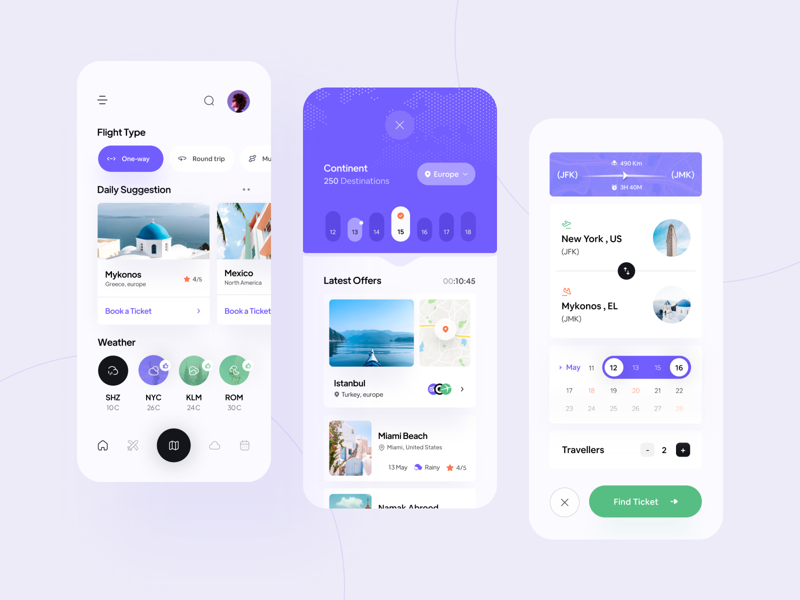 Flyer Travel App UI ️ by Dividedsign for Piqo Studio on Dribbble