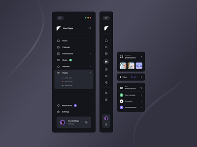 Sidebar Navigation For Travel platform by Dividedsign on Dribbble